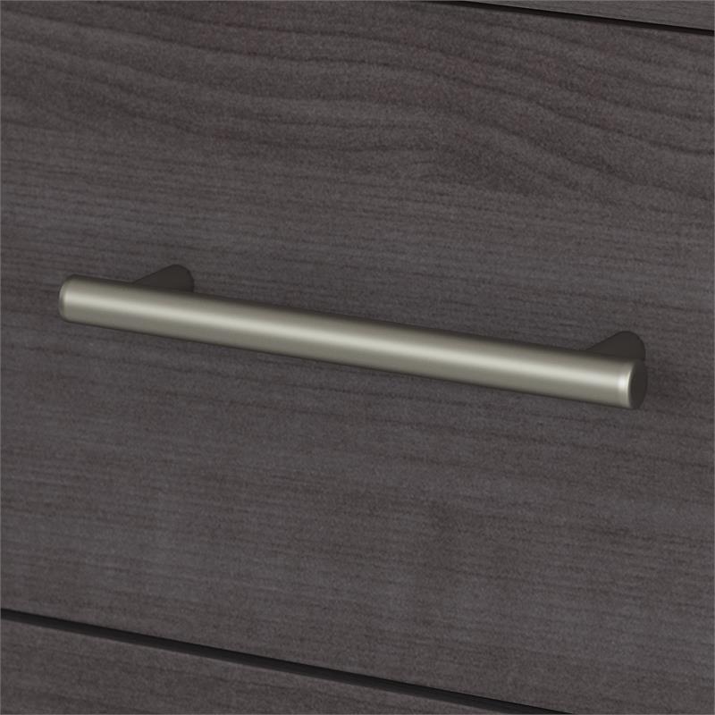 Somerset 72W L Desk with Hutch and File Cabinet in Storm Gray - Engineered Wood