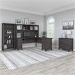 Somerset 72W L Shaped Desk Set with Storage in Storm Gray - Engineered Wood