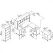 Somerset 72W L Shaped Desk Set with Storage in Storm Gray - Engineered Wood
