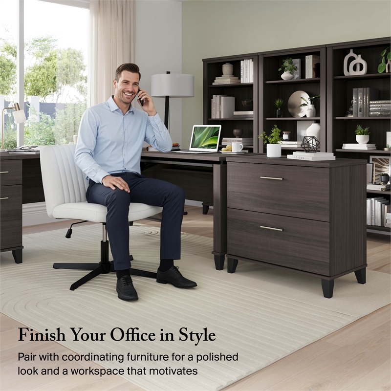 Somerset 72W 3 Position Sit to Stand L Desk in Storm Gray - Engineered Wood