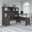 Somerset 72W L-Shaped Sit to Stand Desk with Hutch - Engineered Wood
