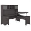 Somerset 72W L-Shaped Sit to Stand Desk with Hutch - Engineered Wood