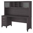 Somerset 72W Office Desk with Drawers and Hutch - Engineered Wood