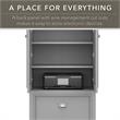 Fairview L Desk with Storage File Cabinet in Cape Cod Gray - Engineered Wood