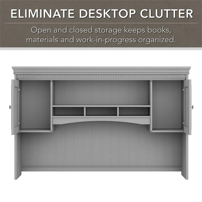 Fairview L Desk 3 Pc Set with Storage Cabinet in Cape Cod Gray - Engineered Wood
