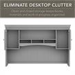 Fairview L Desk 4 Pc Set with Storage in Cape Cod Gray - Engineered Wood