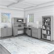 Fairview L Desk 5 Pc Office Set with Storage in Cape Cod Gray - Engineered Wood