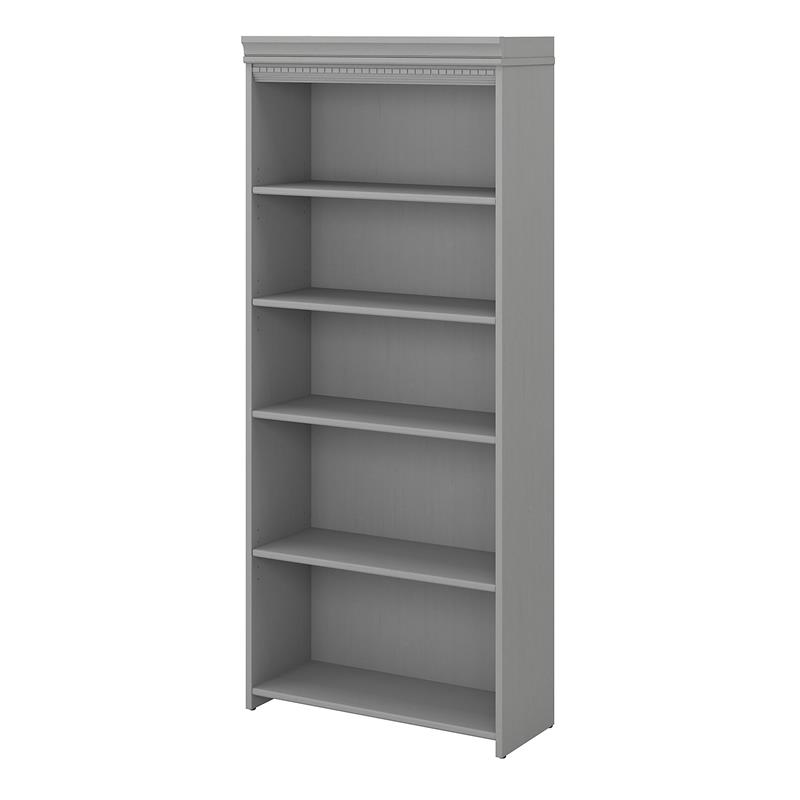 Bush Furniture Fairview 5 Shelf Bookcase in Cape Cod Gray