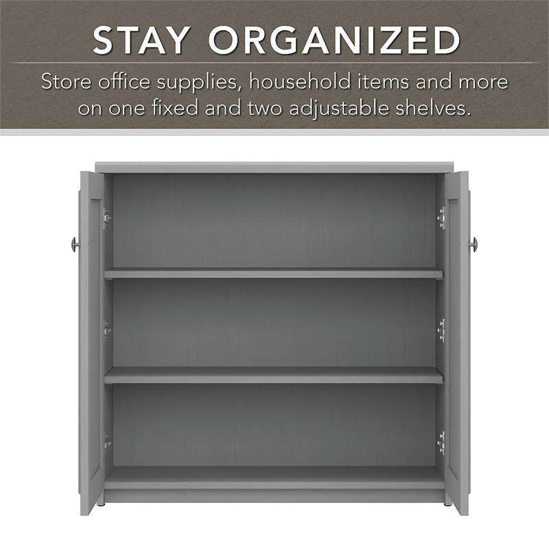 Fairview Small Storage Cabinet with Doors in Cape Cod Gray - Engineered Wood