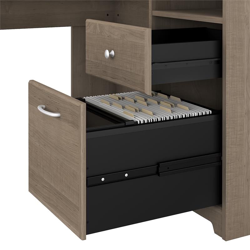 Bush Cabot Engineered Wood Computer Desk and Chair Set in Ash Gray