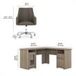 Bush Cabot Engineered Wood Computer Desk and Chair Set in Ash Gray
