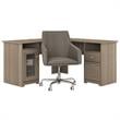 Bush Cabot Engineered Wood Computer Desk and Chair Set in Ash Gray