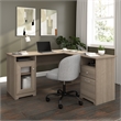 Cabot 60W L Shaped Computer Desk with Storage in Ash Gray - Engineered Wood