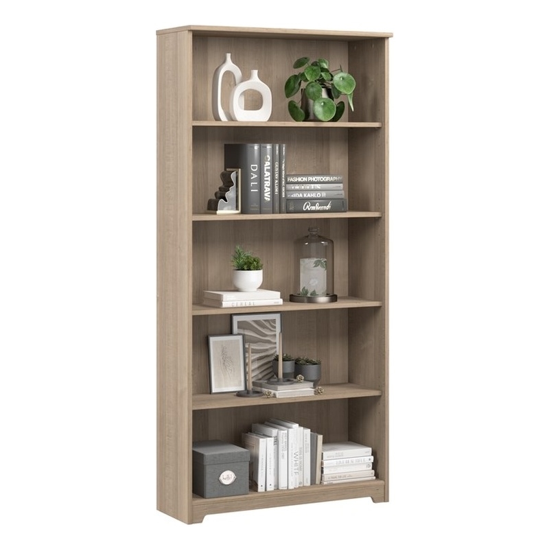 Cabot Tall 5 Shelf Bookcase in Ash Gray - Engineered Wood