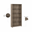Bush Business Furniture Cabot 5 Shelf Bookcase in Ash Gray - Engineered Wood