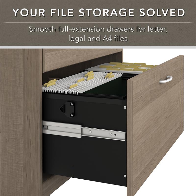 Cabot 2 Drawer Lateral File Cabinet in Ash Gray - Engineered Wood