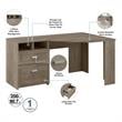 Wheaton Reversible Corner Desk with Storage in Driftwood Gray - Engineered Wood