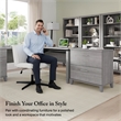 Somerset 72W 3 Position Sit to Stand L Desk in Platinum Gray - Engineered Wood