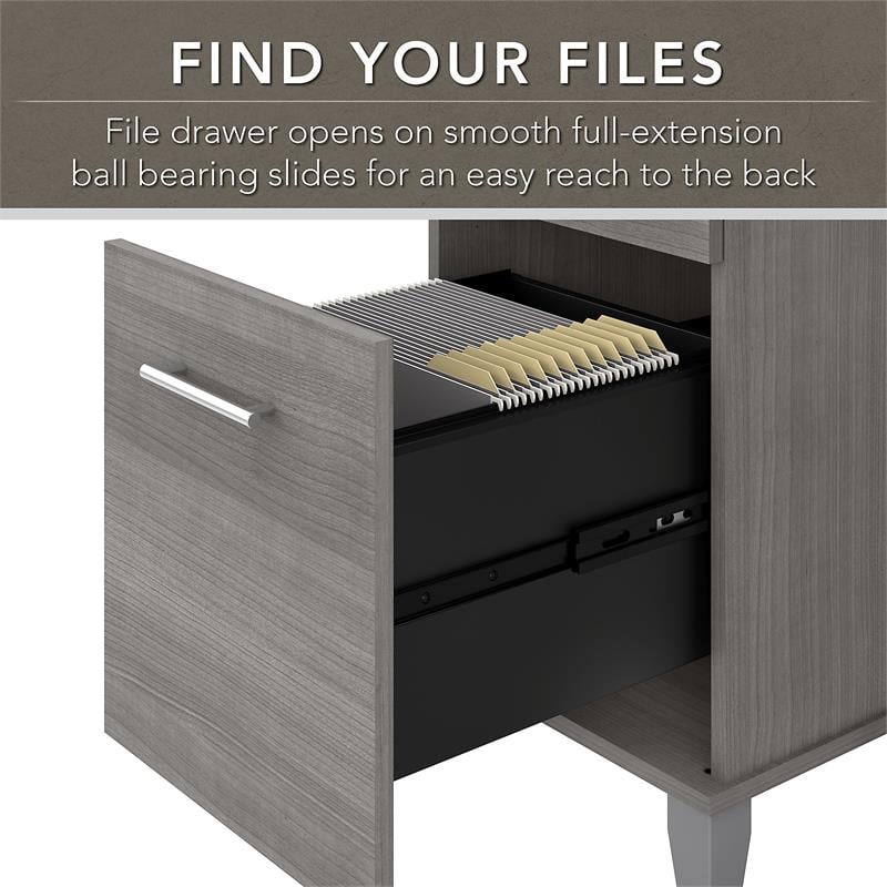 Somerset 72W Sit to Stand L Desk with Hutch in Platinum Gray - Engineered Wood