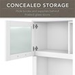 Somerset Sit to Stand L Desk with Hutch and Bookcase in White - Engineered Wood