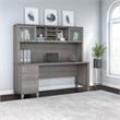 Somerset 72W Office Desk with Drawers and Hutch - Engineered Wood