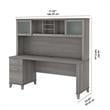 Somerset 72W Office Desk with Drawers and Hutch - Engineered Wood