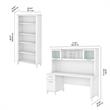 Somerset 72W Desk with Hutch and Bookcase in White - Engineered Wood