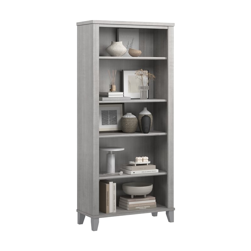 Somerset Tall 5 Shelf Bookcase in Platinum Gray - Engineered Wood