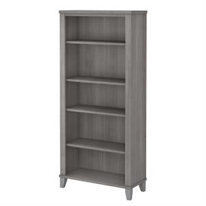 Somerset Tall 5 Shelf Bookcase in Platinum Gray - Engineered Wood