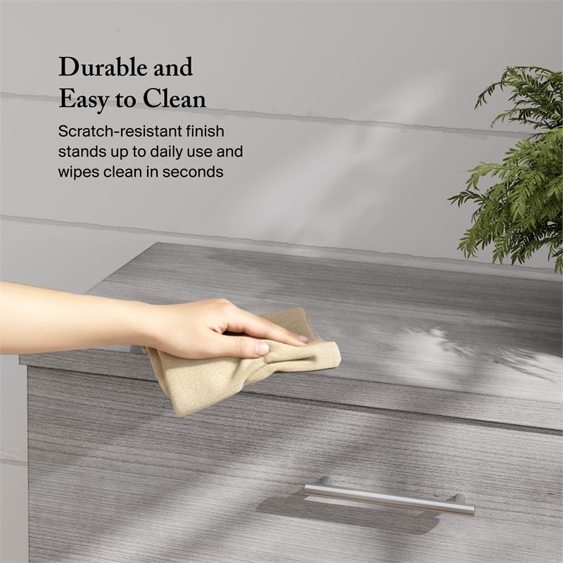 Somerset 2 Drawer Lateral File Cabinet in Platinum Gray - Engineered Wood