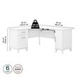 Somerset 60W L Shaped Desk with Storage - Engineered Wood