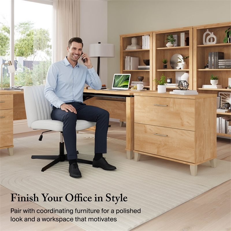 Somerset Tall 5 Shelf Bookcase in Maple Cross - Engineered Wood