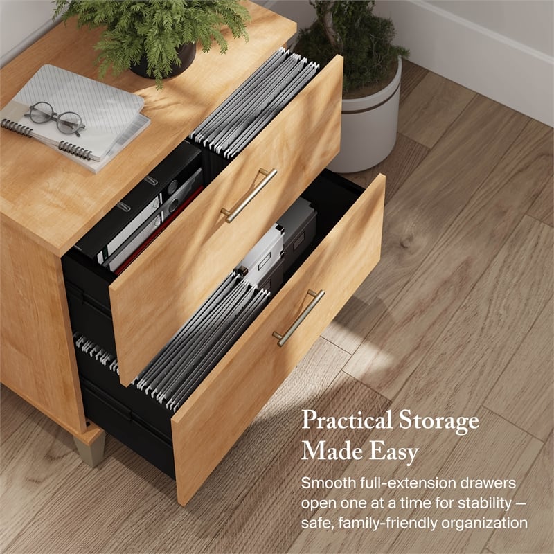 Somerset 2 Drawer Lateral File Cabinet in Maple Cross - Engineered Wood