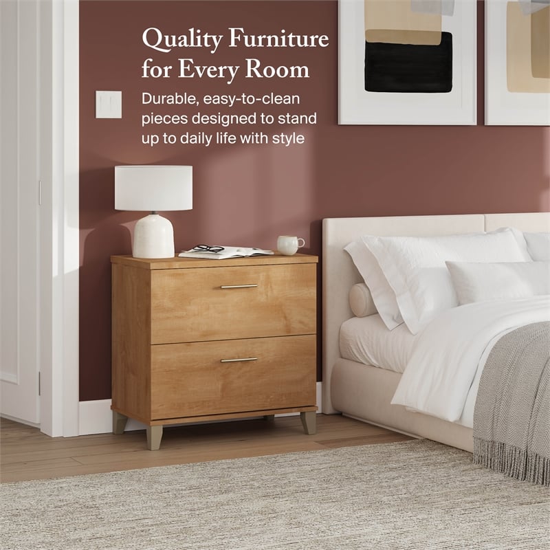 Somerset 2 Drawer Lateral File Cabinet in Maple Cross - Engineered Wood
