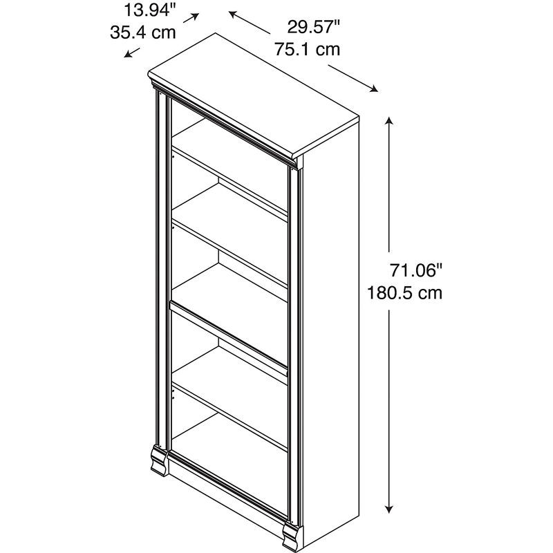 Birmingham 5 Shelf Bookcase in Harvest Cherry Engineered Wood