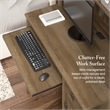 Salinas Small Computer Desk with Hutch in Reclaimed Pine - Engineered Wood