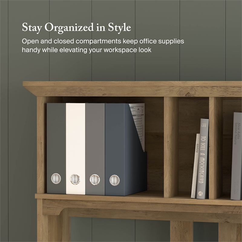 Salinas Small Computer Desk with Hutch in Reclaimed Pine - Engineered Wood