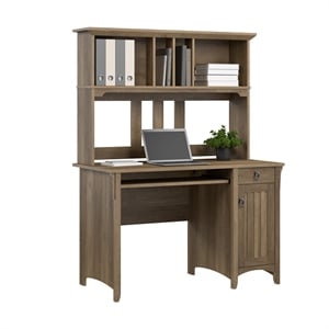 Salinas Small Computer Desk with Hutch in Reclaimed Pine - Engineered Wood