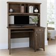 Salinas Small Computer Desk with Hutch in Ash Brown - Engineered Wood
