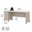 Somerset 72W Office Desk with Drawers in Sand Oak - Engineered Wood