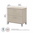 Somerset 2 Drawer Lateral File Cabinet in Sand Oak - Engineered Wood