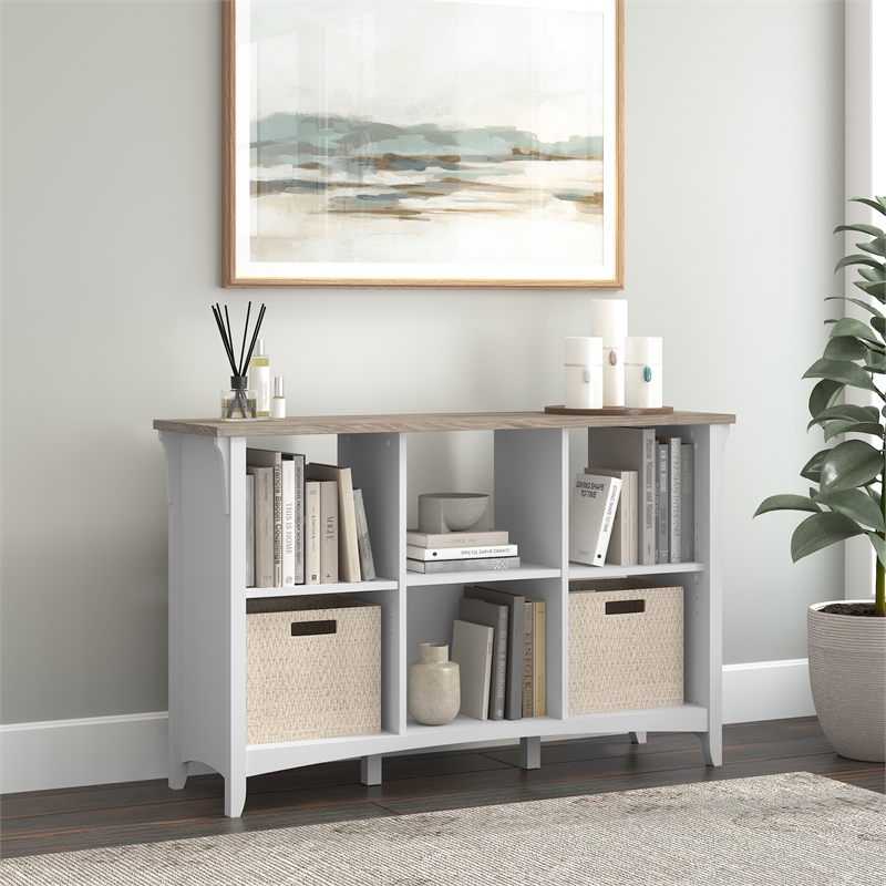 Salinas 6 Cube Organizer in Pure White and Shiplap Gray - Engineered Wood