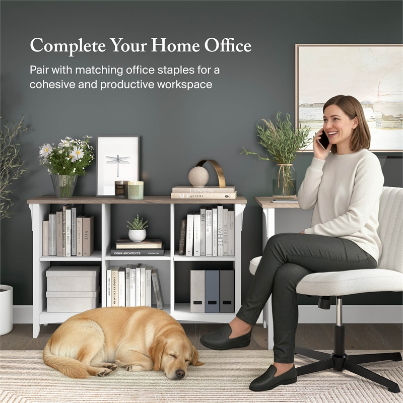 Salinas 6 Cube Organizer in Pure White and Shiplap Gray - Engineered Wood