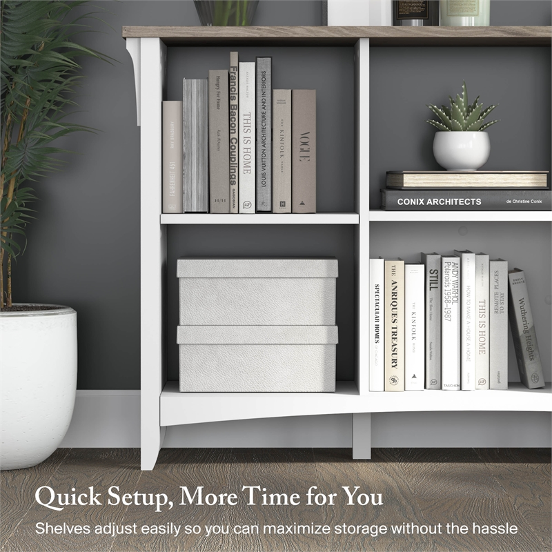 Salinas 6 Cube Organizer in Pure White and Shiplap Gray - Engineered Wood