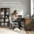 Salinas 60W L Shaped Desk with Storage in Ash Brown - Engineered Wood