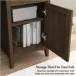 Salinas 60W L Shaped Desk with Storage in Ash Brown - Engineered Wood