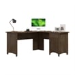Salinas 60W L Shaped Desk with Storage in Ash Brown - Engineered Wood