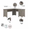 Salinas 60W L Shaped Desk with Storage in Driftwood Gray - Engineered Wood