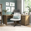 Salinas 60W L Shaped Desk with Storage in Reclaimed Pine - Engineered Wood