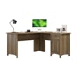Salinas 60W L Shaped Desk with Storage in Reclaimed Pine - Engineered Wood